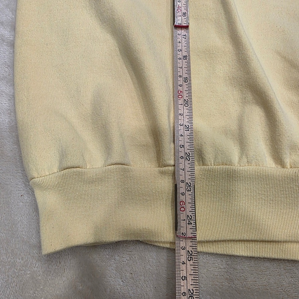Vintage 90s Embroidered Butterfly Floral Sweatshirt Yellow Double Collar Size L - Picture 6 of 7